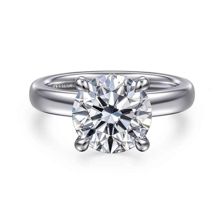 Neema - 14K White Gold Round Diamond Engagement Ring - 0.1 ct - Shot 1