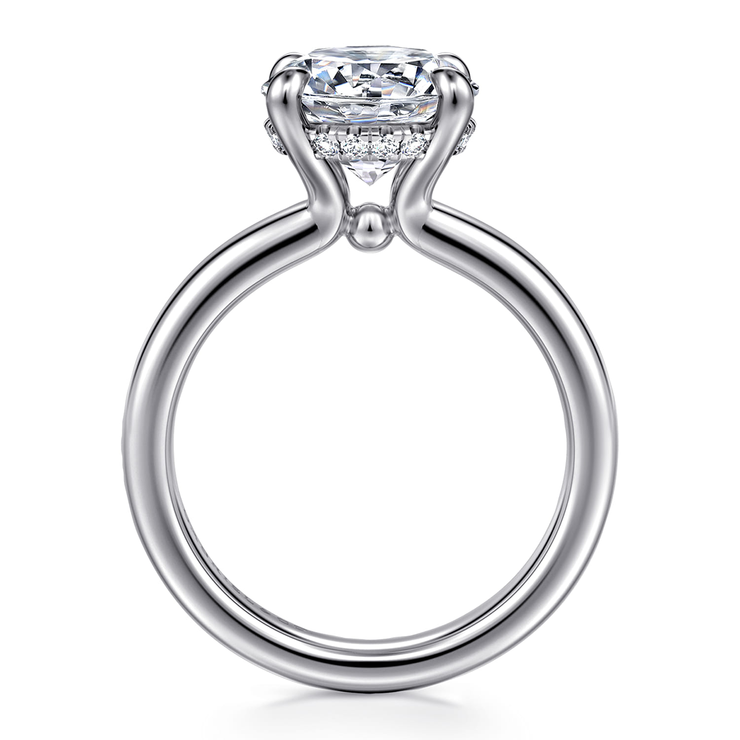 Neema - 14K White Gold Round Diamond Engagement Ring - 0.1 ct - Shot 2