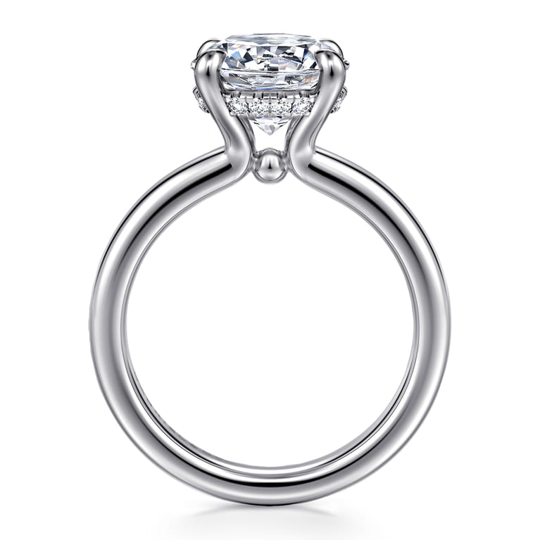 Neema - 14K White Gold Round Diamond Engagement Ring - 0.1 ct - Shot 2