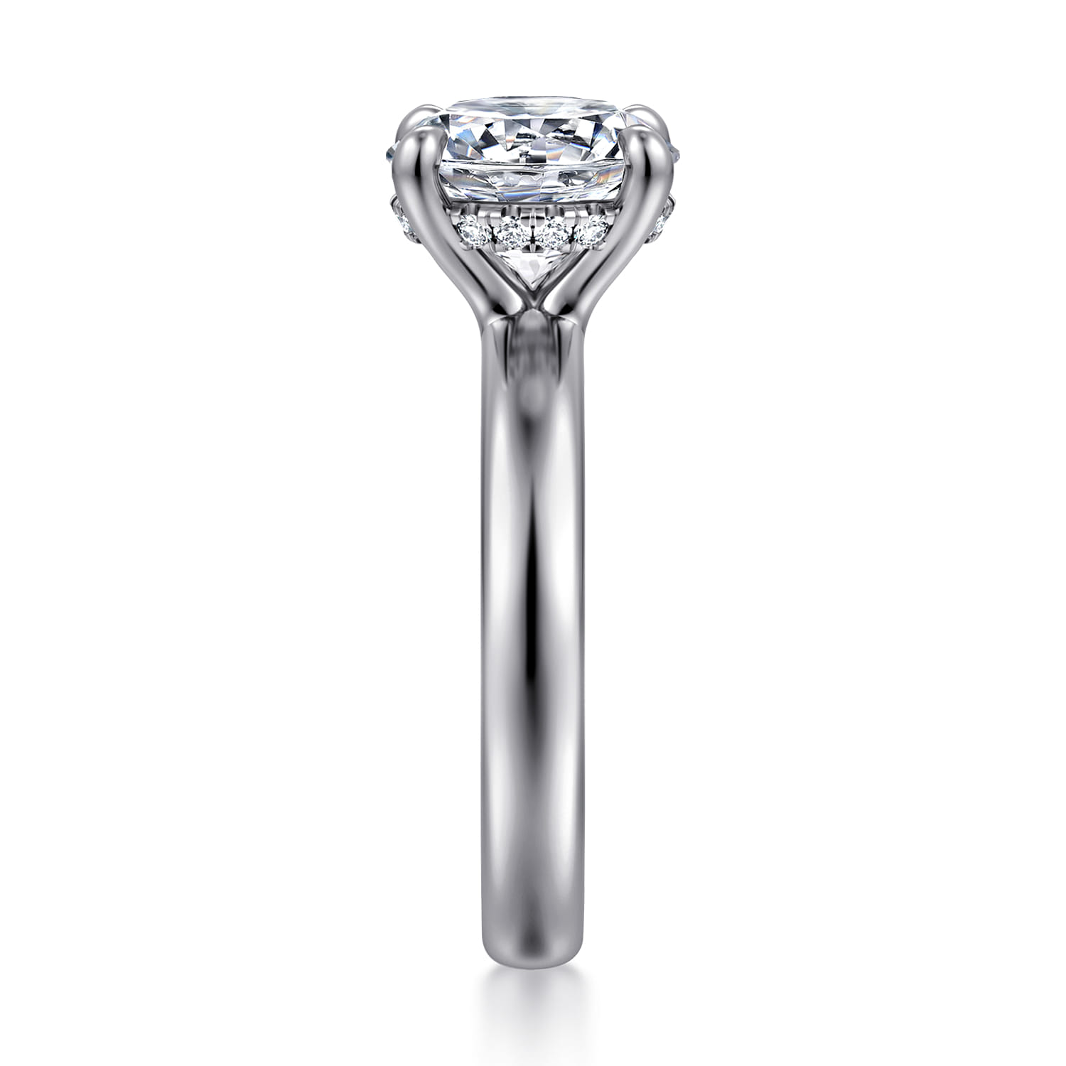 Neema - 14K White Gold Round Diamond Engagement Ring - 0.1 ct - Shot 4