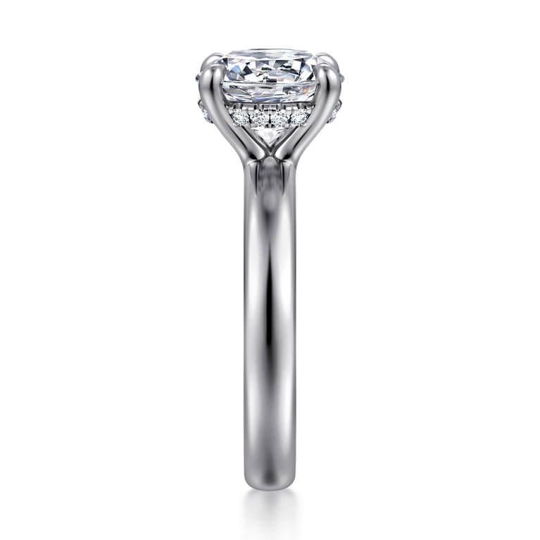 Neema - 14K White Gold Round Diamond Engagement Ring - 0.1 ct - Shot 4