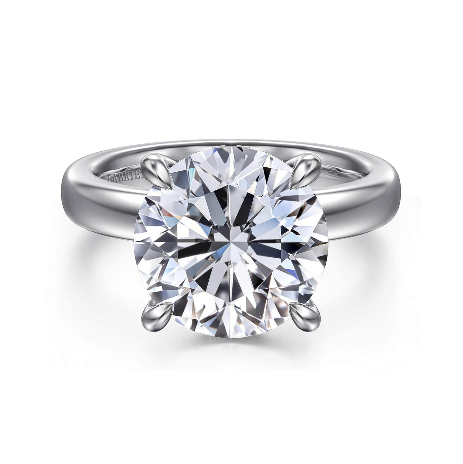Neema - 14K White Gold Round Diamond Engagement Ring - 0.12 ct - Shot 1