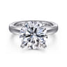 Neema - 14K White Gold Round Diamond Engagement Ring - 0.12 ct