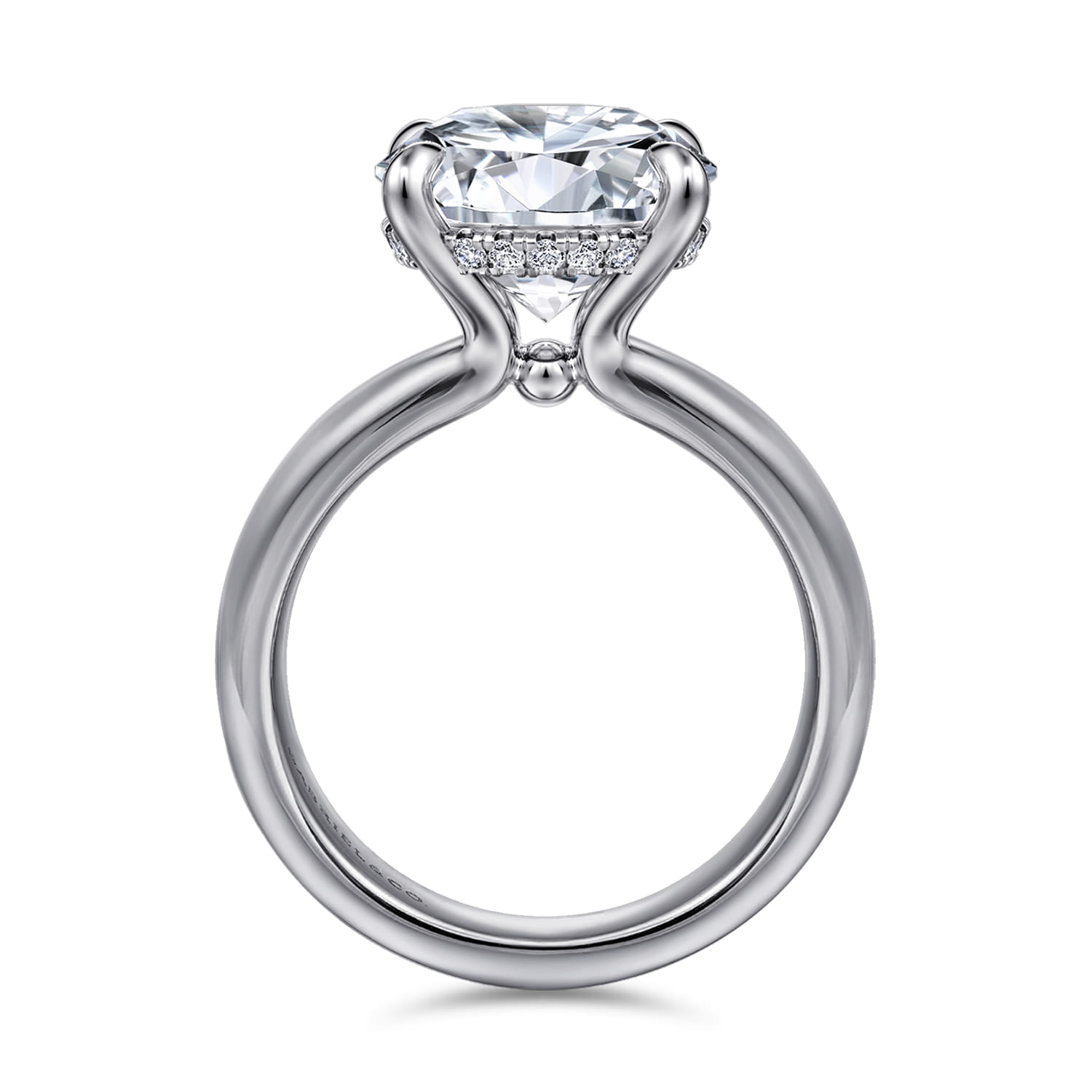 Neema - 14K White Gold Round Diamond Engagement Ring - 0.12 ct - Shot 2