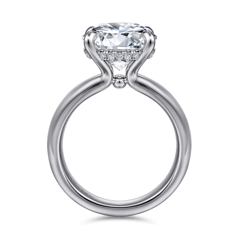 Neema - 14K White Gold Round Diamond Engagement Ring - 0.12 ct - Shot 2