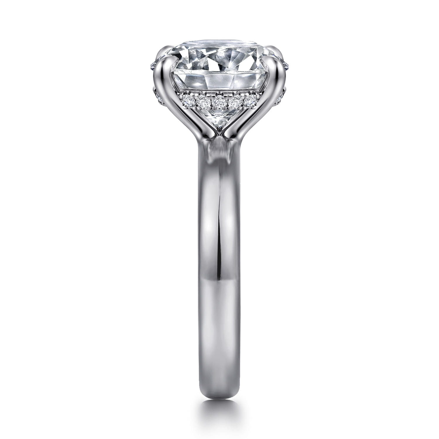 Neema - 14K White Gold Round Diamond Engagement Ring - 0.12 ct - Shot 4