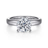 Neema - 14K White Gold Round Diamond Engagement Ring - 0.07 ct