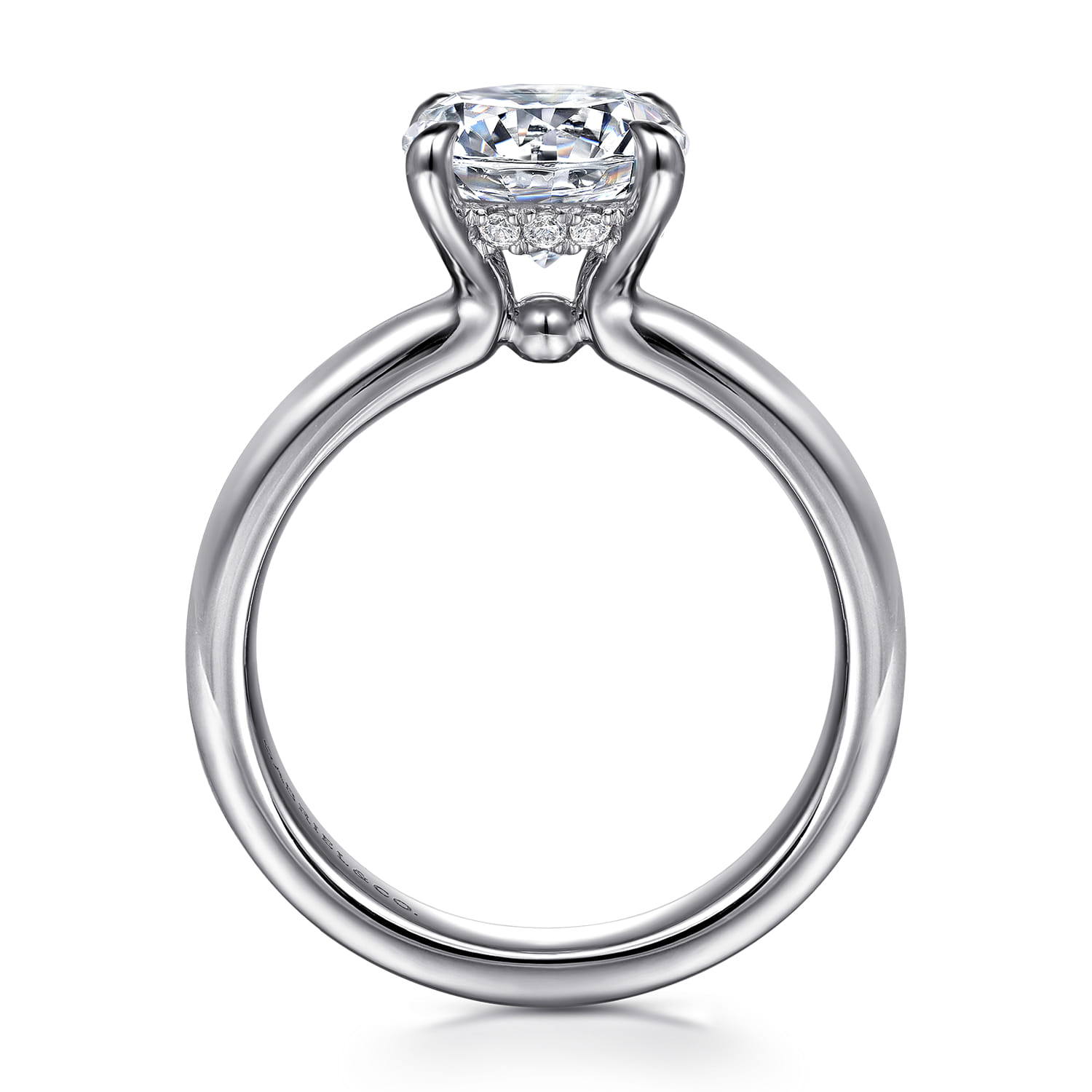 Neema - 14K White Gold Round Diamond Engagement Ring - 0.07 ct - Shot 2