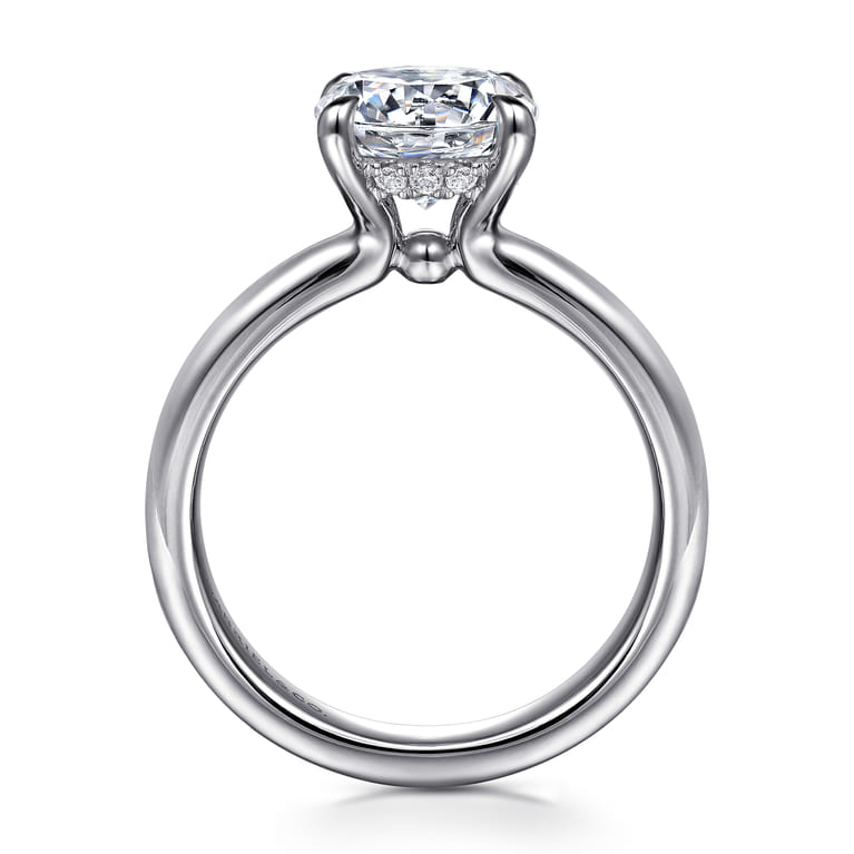 Neema - 14K White Gold Round Diamond Engagement Ring - 0.07 ct - Shot 2