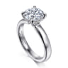 Neema - 14K White Gold Round Diamond Engagement Ring - 0.07 ct