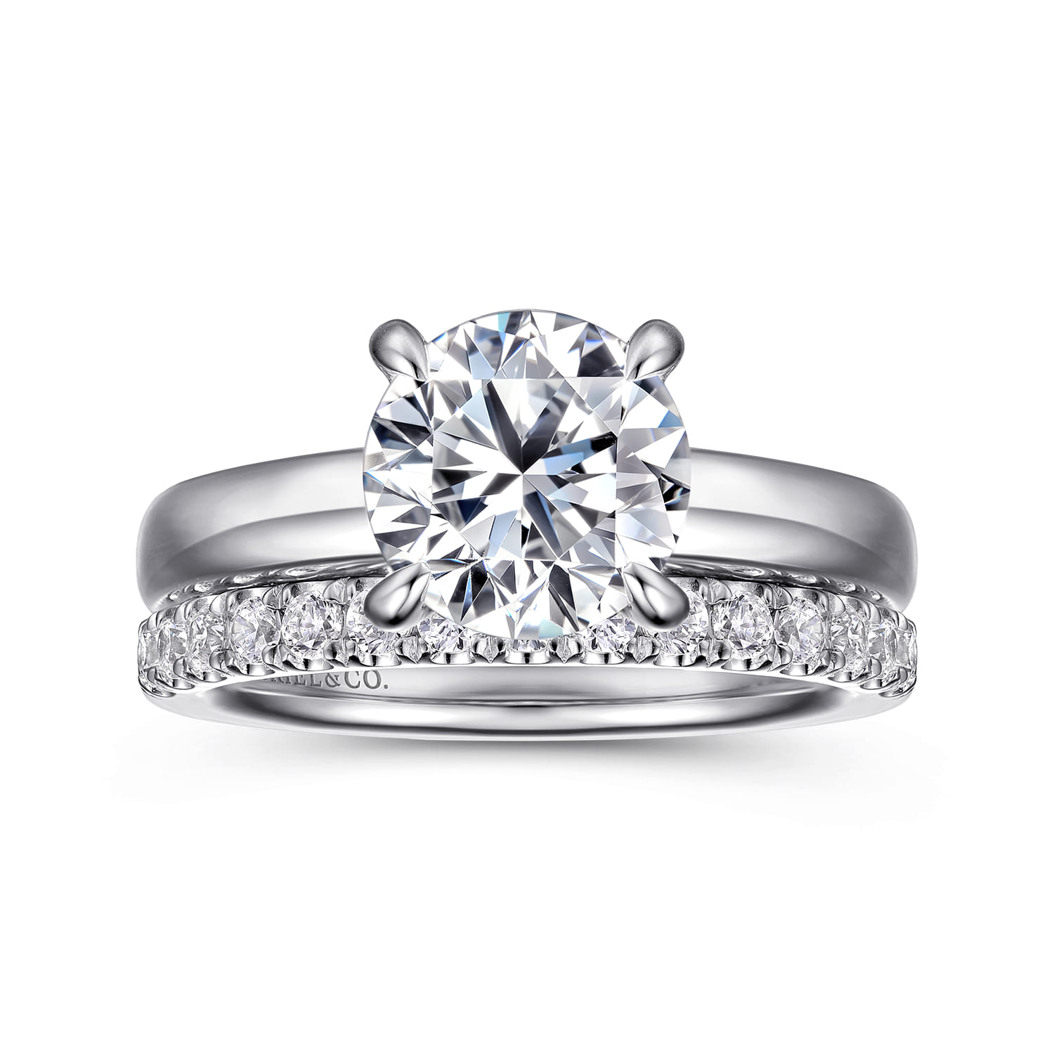 Neema - 14K White Gold Round Diamond Engagement Ring - 0.07 ct - Shot 4