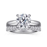 Neema - 14K White Gold Round Diamond Engagement Ring - 0.07 ct