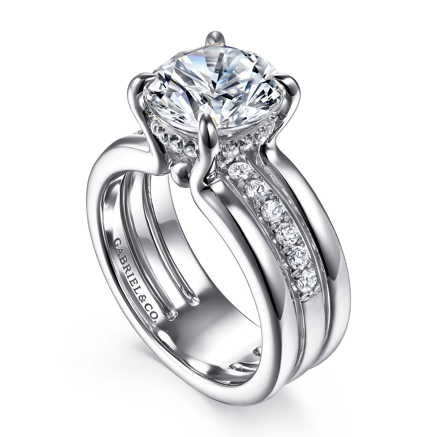Reeba - 14K White Gold Round Diamond Engagement Ring - 0.35 ct - Shot 3