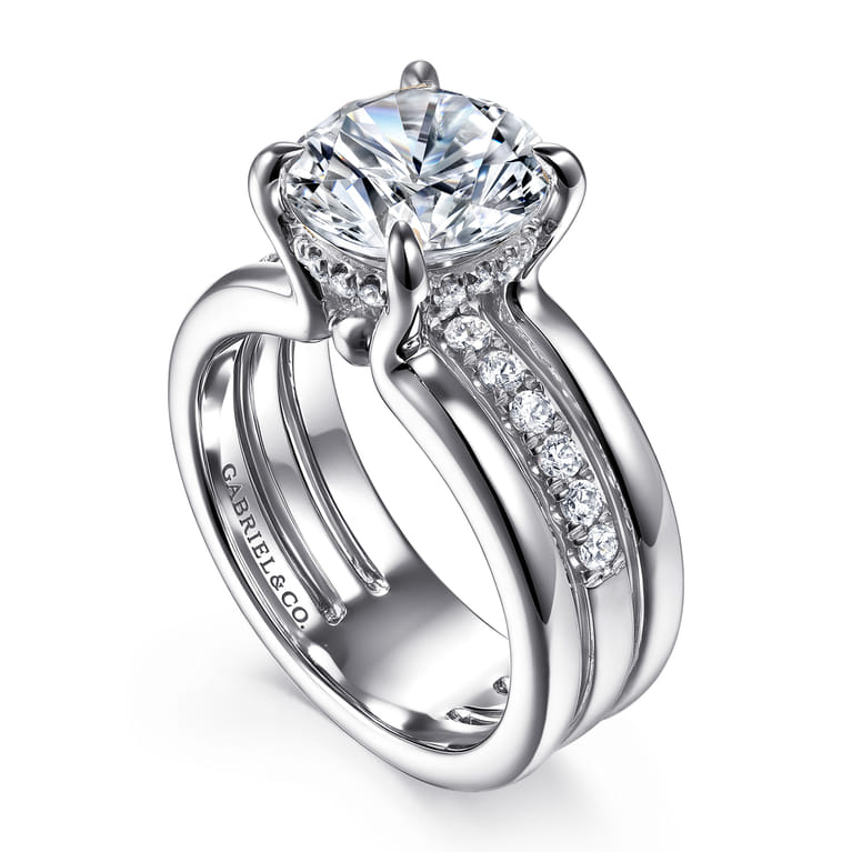 Reeba - 14K White Gold Round Diamond Engagement Ring - 0.35 ct - Shot 3
