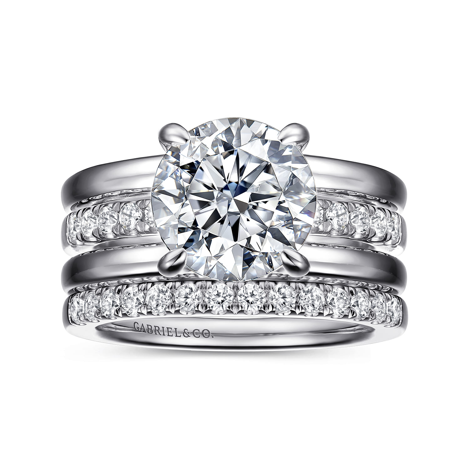 Reeba - 14K White Gold Round Diamond Engagement Ring - 0.35 ct - Shot 4