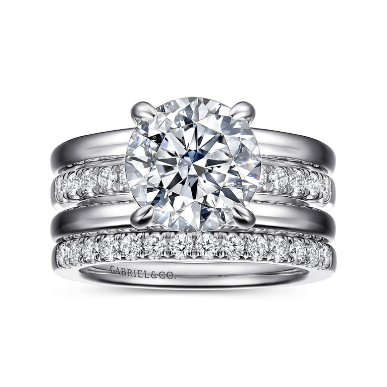 Reeba - 14K White Gold Round Diamond Engagement Ring - 0.35 ct - Shot 4