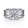 Giova - 14K White Gold Round Diamond Engagement Ring - 0.1 ct
