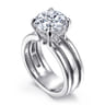Giova - 14K White Gold Round Diamond Engagement Ring - 0.1 ct