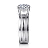 Giova - 14K White Gold Round Diamond Engagement Ring - 0.1 ct