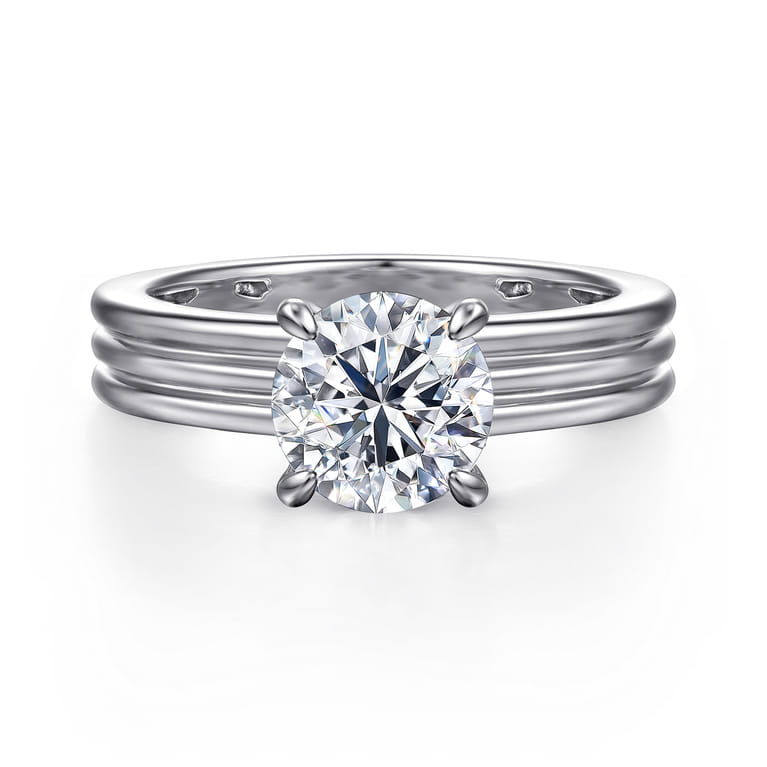 Sela - 14K White Gold Diamond Engagement Ring - 0.07 ct - Shot 1