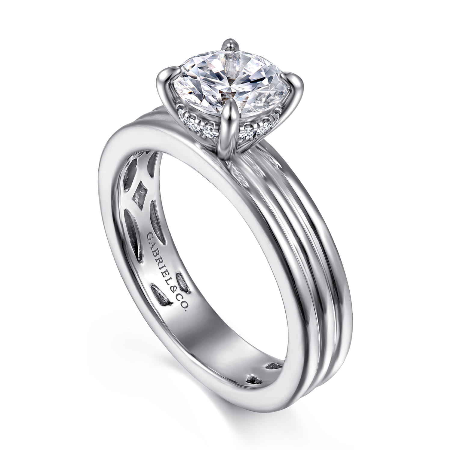 Sela - 14K White Gold Diamond Engagement Ring - 0.07 ct - Shot 3