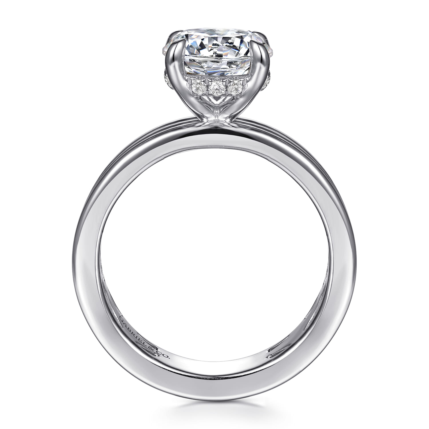 Sela - 14K White Gold Round Diamond Engagement Ring - 0.07 ct - Shot 2