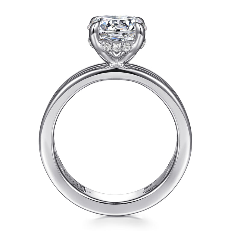 Sela - 14K White Gold Round Diamond Engagement Ring - 0.07 ct - Shot 2