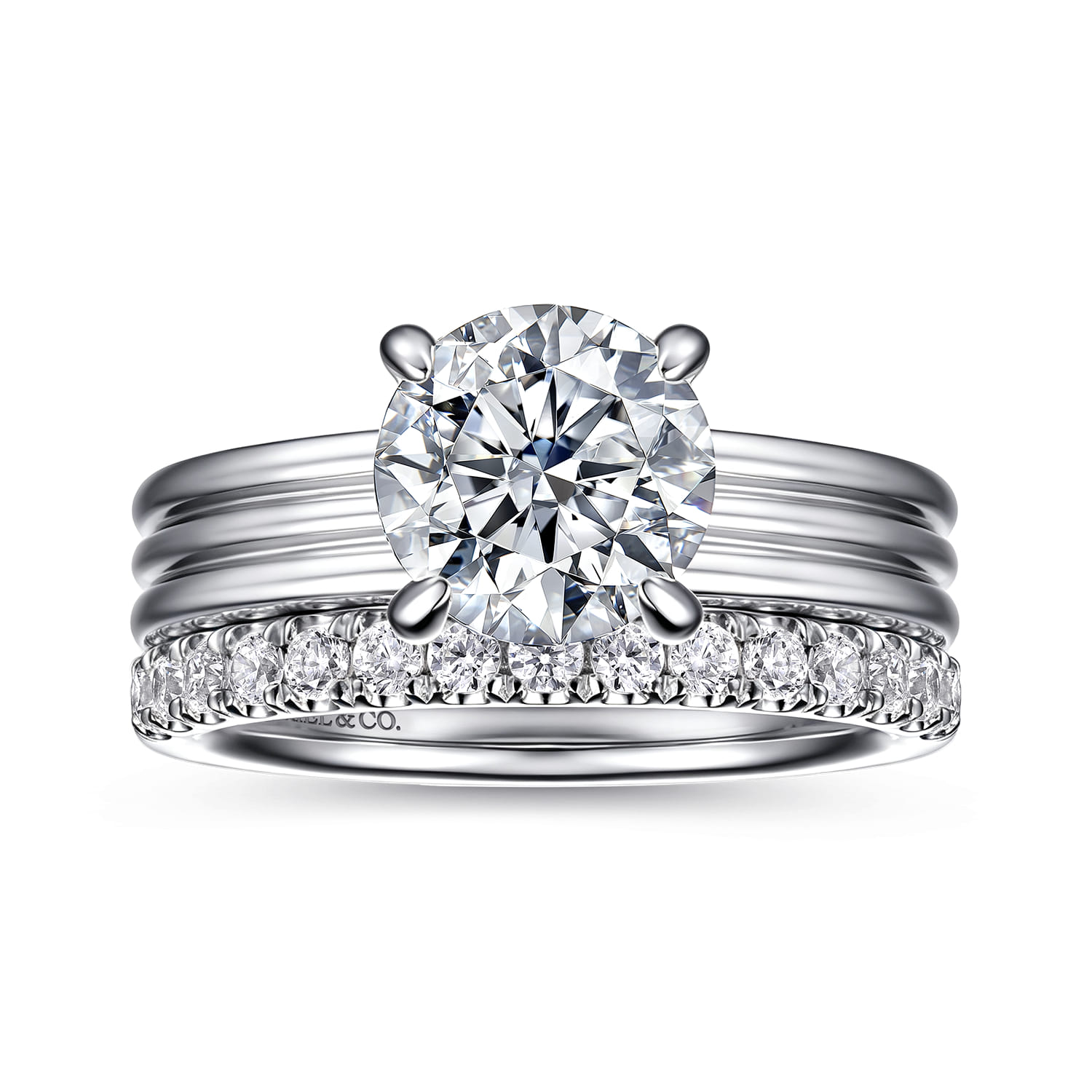 Sela - 14K White Gold Round Diamond Engagement Ring - 0.07 ct - Shot 4
