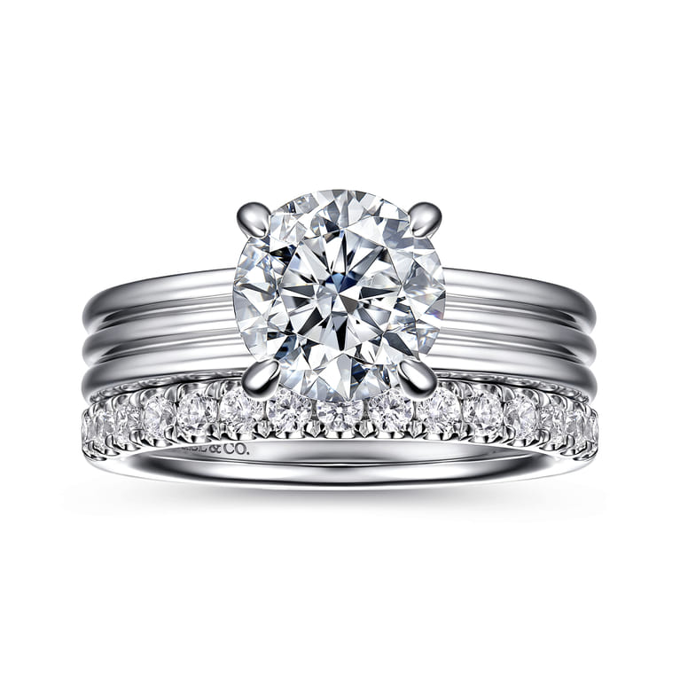 Sela - 14K White Gold Round Diamond Engagement Ring - 0.07 ct - Shot 4