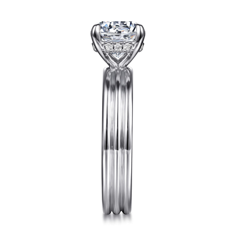 Sela - 14K White Gold Round Diamond Engagement Ring - 0.07 ct - Shot 5