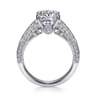 Rebecca - Vintage Inspired 14K White Gold Round Wide Band Diamond Channel Set Engagement Ring - 1.29 ct