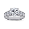 Rebecca - Vintage Inspired 14K White Gold Round Wide Band Diamond Channel Set Engagement Ring - 1.29 ct
