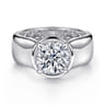 Connor - 14K White Gold Round Diamond Engagement Ring