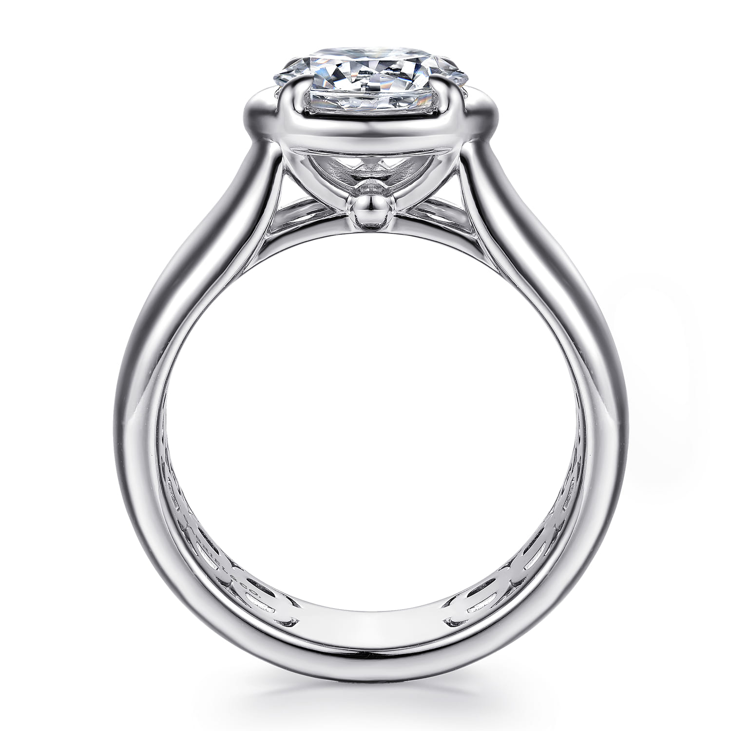 Connor - 14K White Gold Round Diamond Engagement Ring - Shot 2
