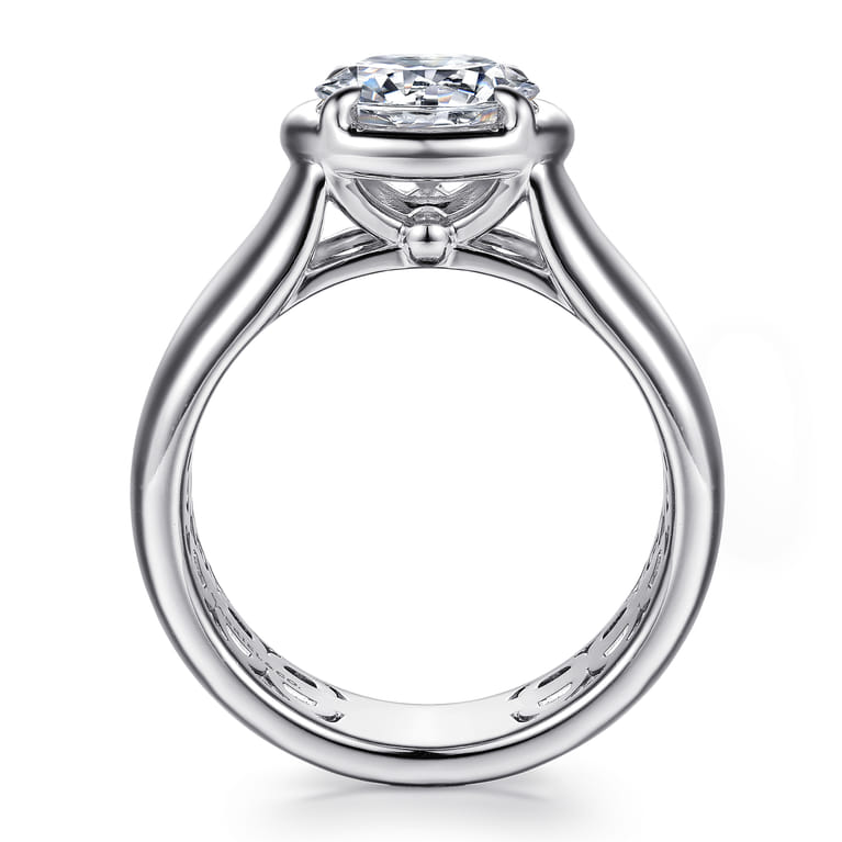 Connor - 14K White Gold Round Diamond Engagement Ring - Shot 2