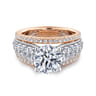 Jessa - 14K White-Rose Gold Round Diamond Engagement Ring - 1.26 ct