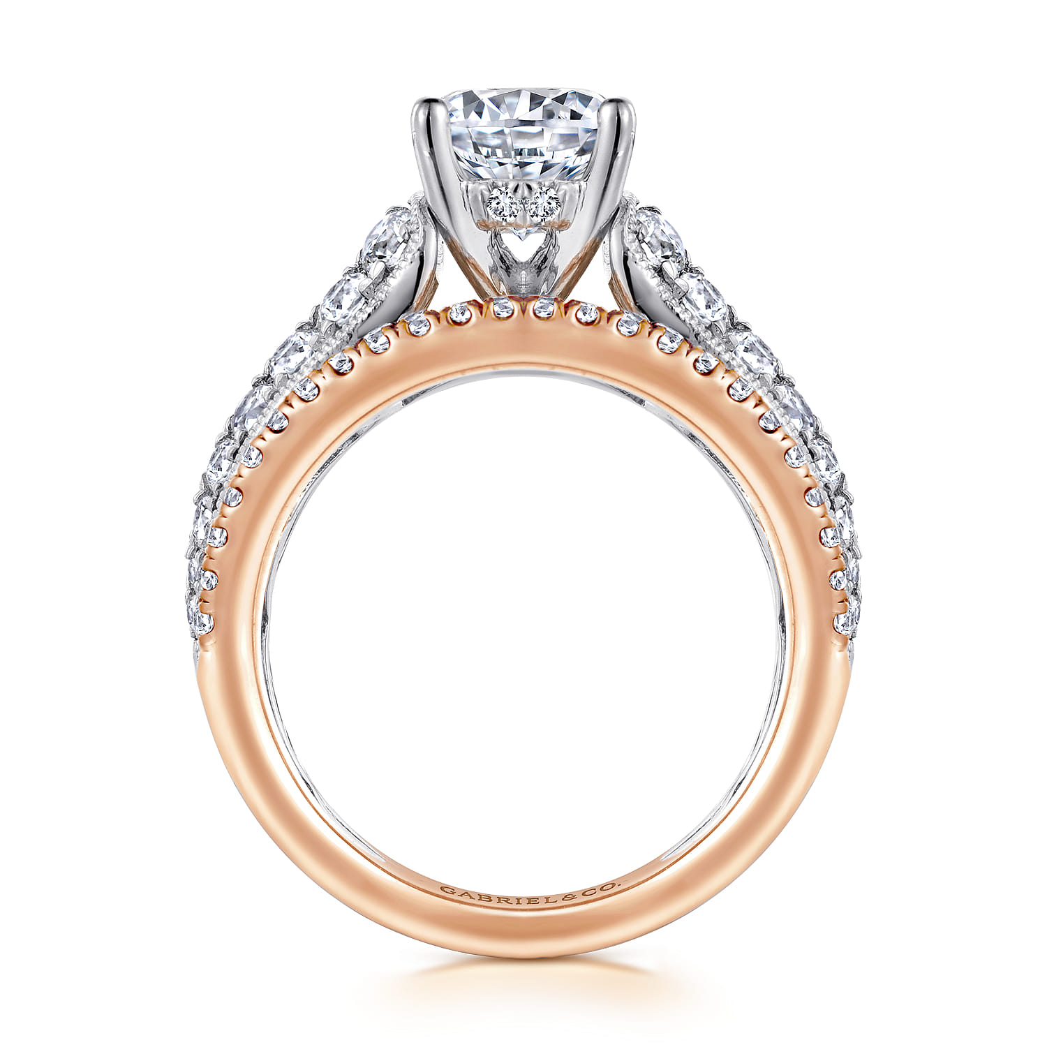 Jessa - 14K White-Rose Gold Round Diamond Engagement Ring - 1.26 ct - Shot 2