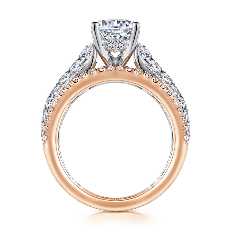 Jessa - 14K White-Rose Gold Round Diamond Engagement Ring - 1.26 ct - Shot 2