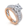 Jessa - 14K White-Rose Gold Round Diamond Engagement Ring - 1.26 ct