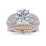 Jessa - 14K White-Rose Gold Round Diamond Engagement Ring - 1.26 ct