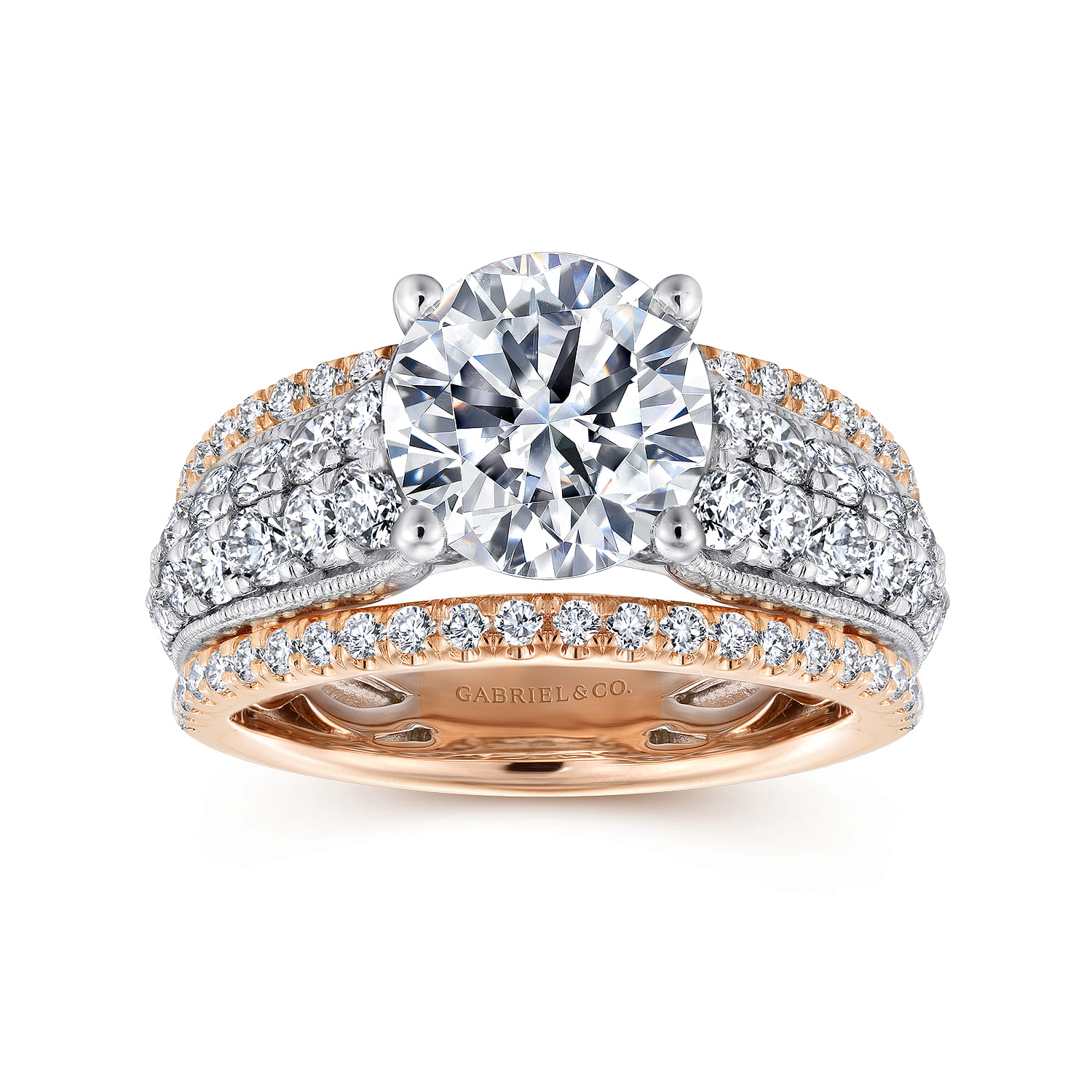 Jessa - 14K White-Rose Gold Round Diamond Engagement Ring - 1.26 ct - Shot 5
