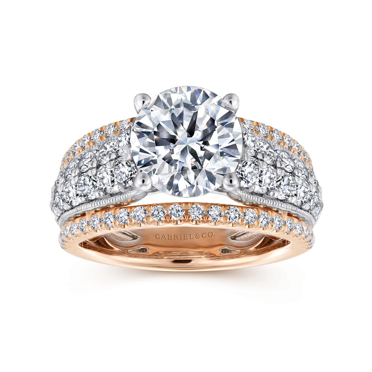 Jessa - 14K White-Rose Gold Round Diamond Engagement Ring - 1.26 ct - Shot 5