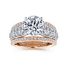 Jessa - 14K White-Rose Gold Round Diamond Engagement Ring - 1.26 ct