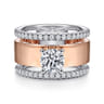 Aiza - 14K White-Rose Gold Round Diamond Engagement Ring - 0.57 ct