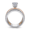 Aiza - 14K White-Rose Gold Round Diamond Engagement Ring - 0.57 ct