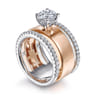Aiza - 14K White-Rose Gold Round Diamond Engagement Ring - 0.57 ct