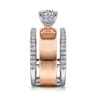 Aiza - 14K White-Rose Gold Round Diamond Engagement Ring - 0.57 ct