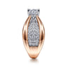 Bebe - 14K White-Rose Gold Wide Band Round Diamond Engagement Ring - 1 ct