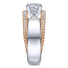 Milene - 14K White-Rose Gold Round Diamond Engagement Ring - 0.6 ct