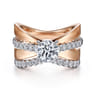 Umberta - 14K White-Rose Gold Split Shank Round Diamond Engagement Ring - 0.22 ct